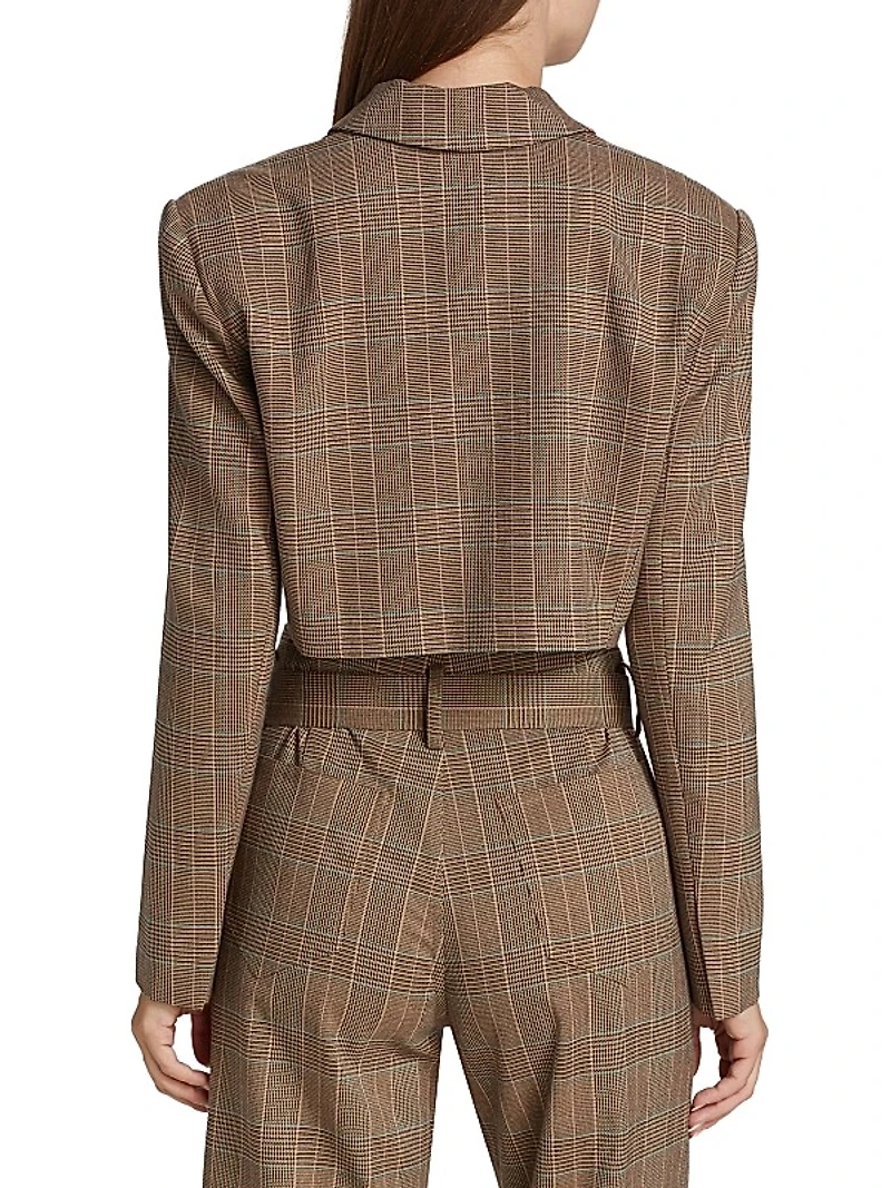 Liv Houndstooth Cropped Blazer