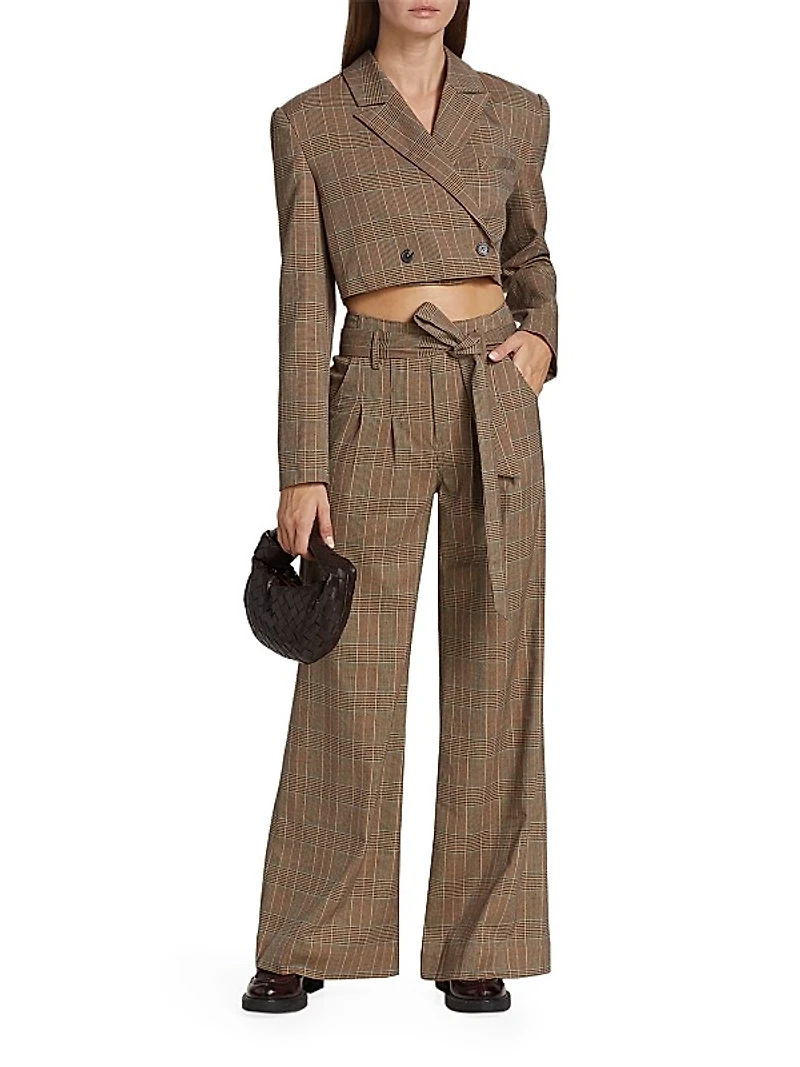 Liv Houndstooth Cropped Blazer