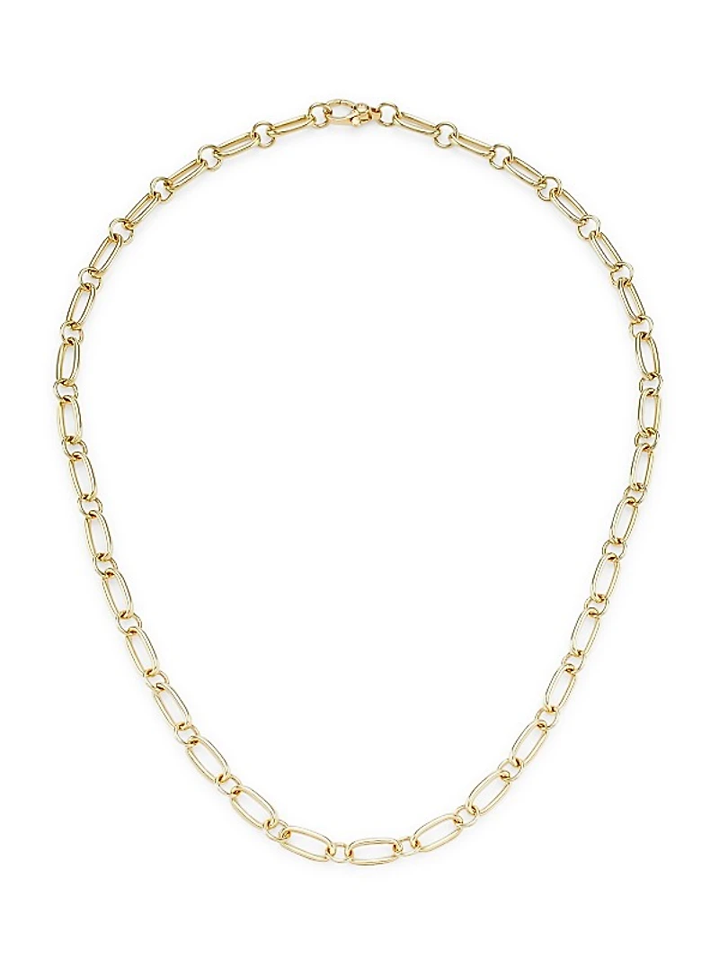 14K Yellow Gold Oval-Link Chain Necklace/18"