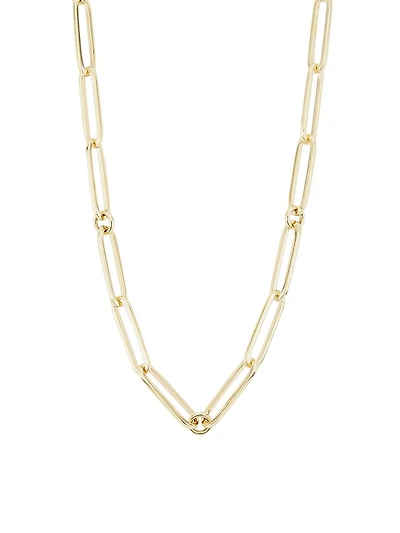 14K Yellow Gold Paper-Clip Chain Necklace