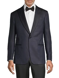 Wool & Silk Peak-Lapel Blazer