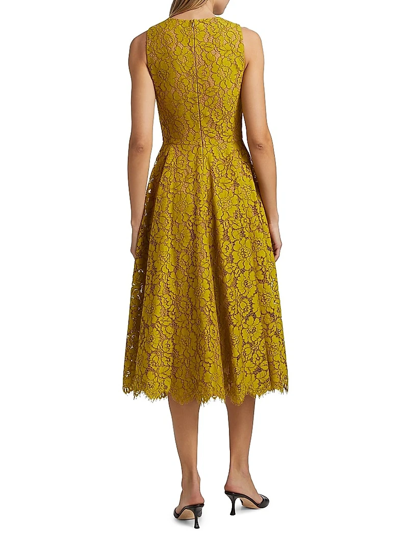 Lace Sleeveless Midi-Dress