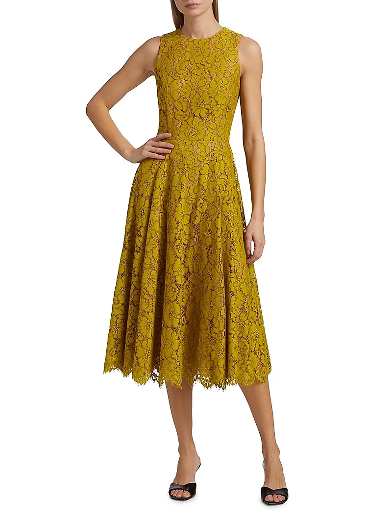 Lace Sleeveless Midi-Dress