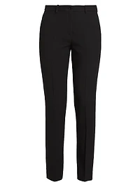 Samantha Pleated Straight-Leg Pants