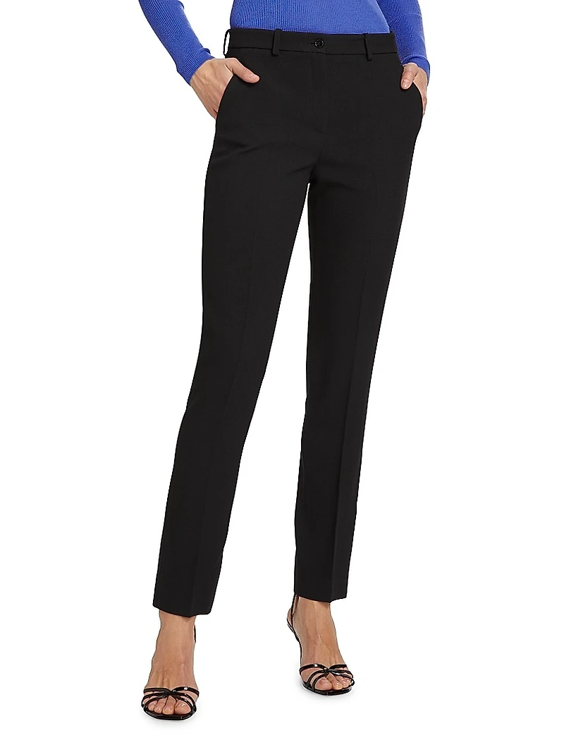 Samantha Pleated Straight-Leg Pants