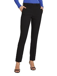 Samantha Pleated Straight-Leg Pants