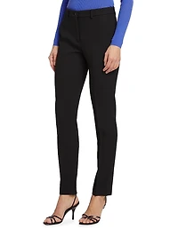 Samantha Pleated Straight-Leg Pants