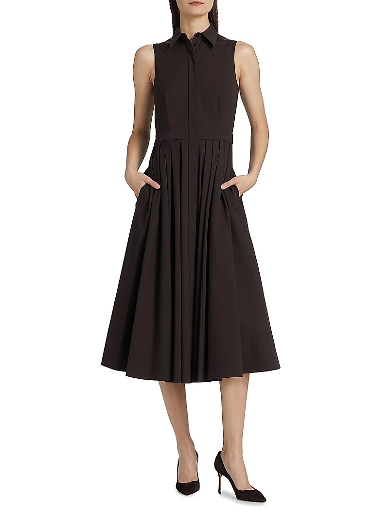 Sleeveless Poplin Shirtdress