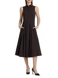 Sleeveless Poplin Shirtdress