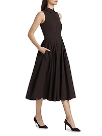 Sleeveless Poplin Shirtdress