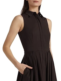 Sleeveless Poplin Shirtdress