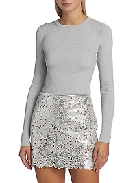 Hutton Metallic-Knit Top