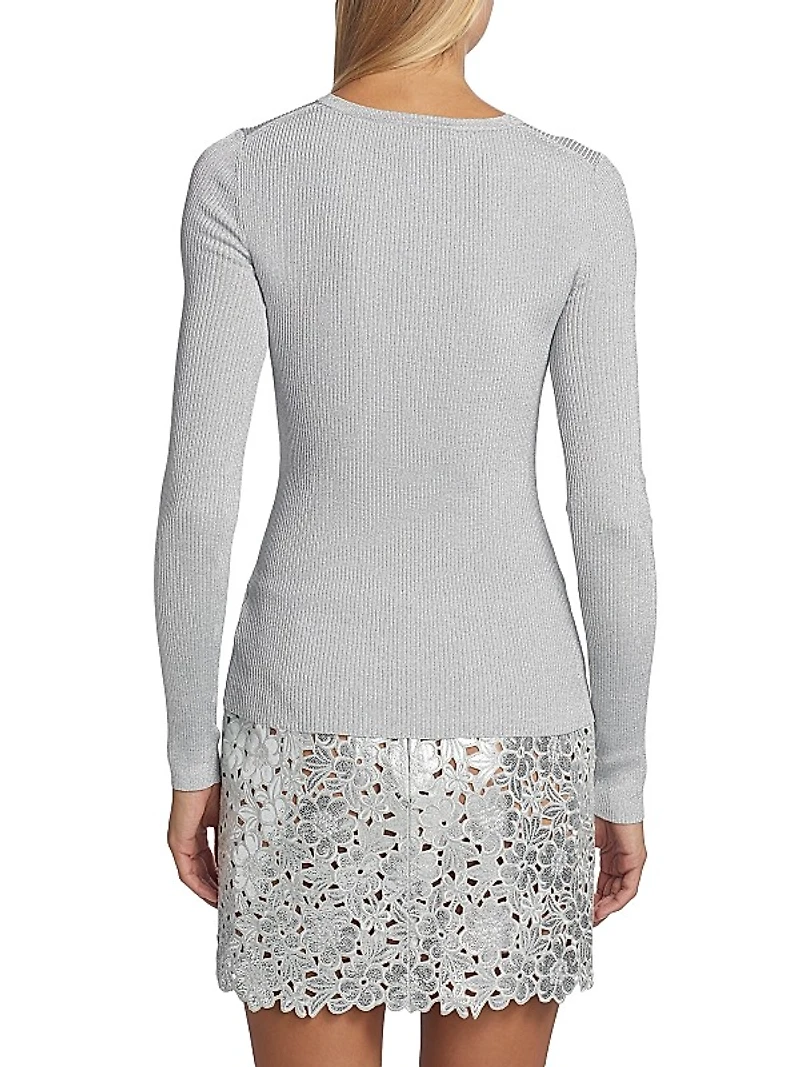 Hutton Metallic-Knit Top