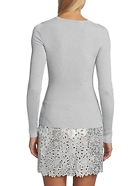 Hutton Metallic-Knit Top