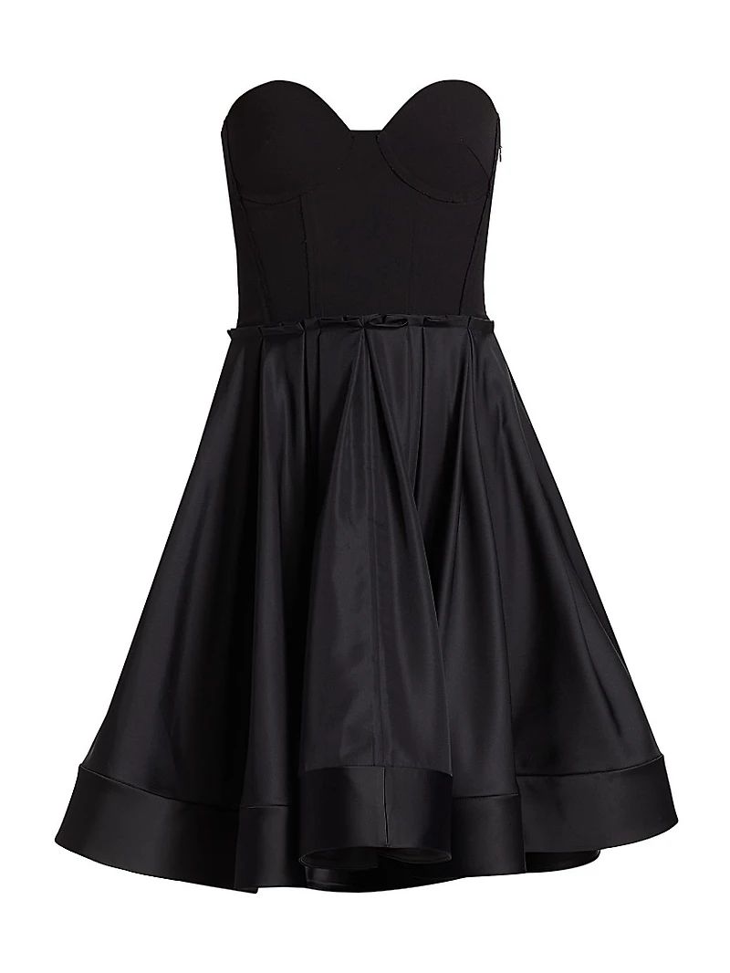 Taffeta Bustier Fit-&-Flare Dress