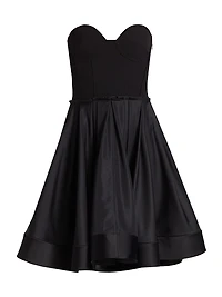 Taffeta Bustier Fit-&-Flare Dress