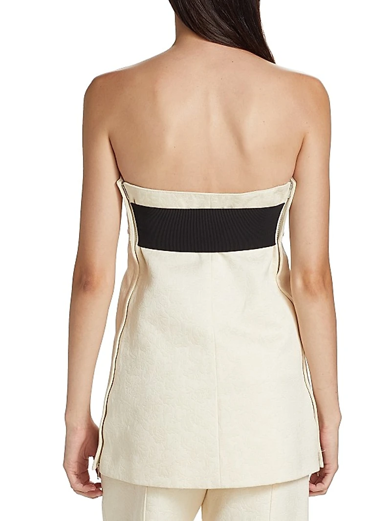 Cotton Wool Jacquard Bustier