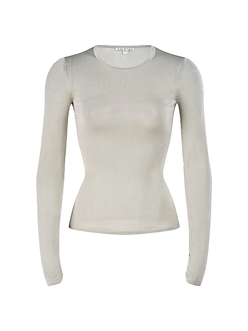 Lucia Metallic Crewneck Top