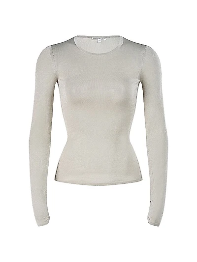 Lucia Metallic Crewneck Top