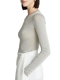 Lucia Metallic Crewneck Top