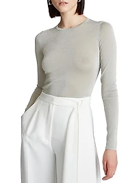 Lucia Metallic Crewneck Top