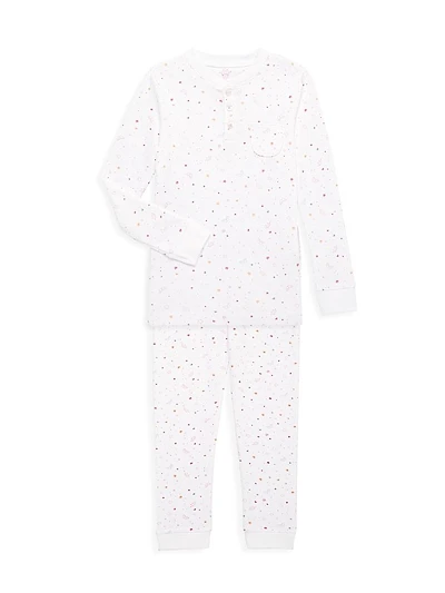 Little Kid's & Kid's Star & Crown Print 2-Piece Pajama Set