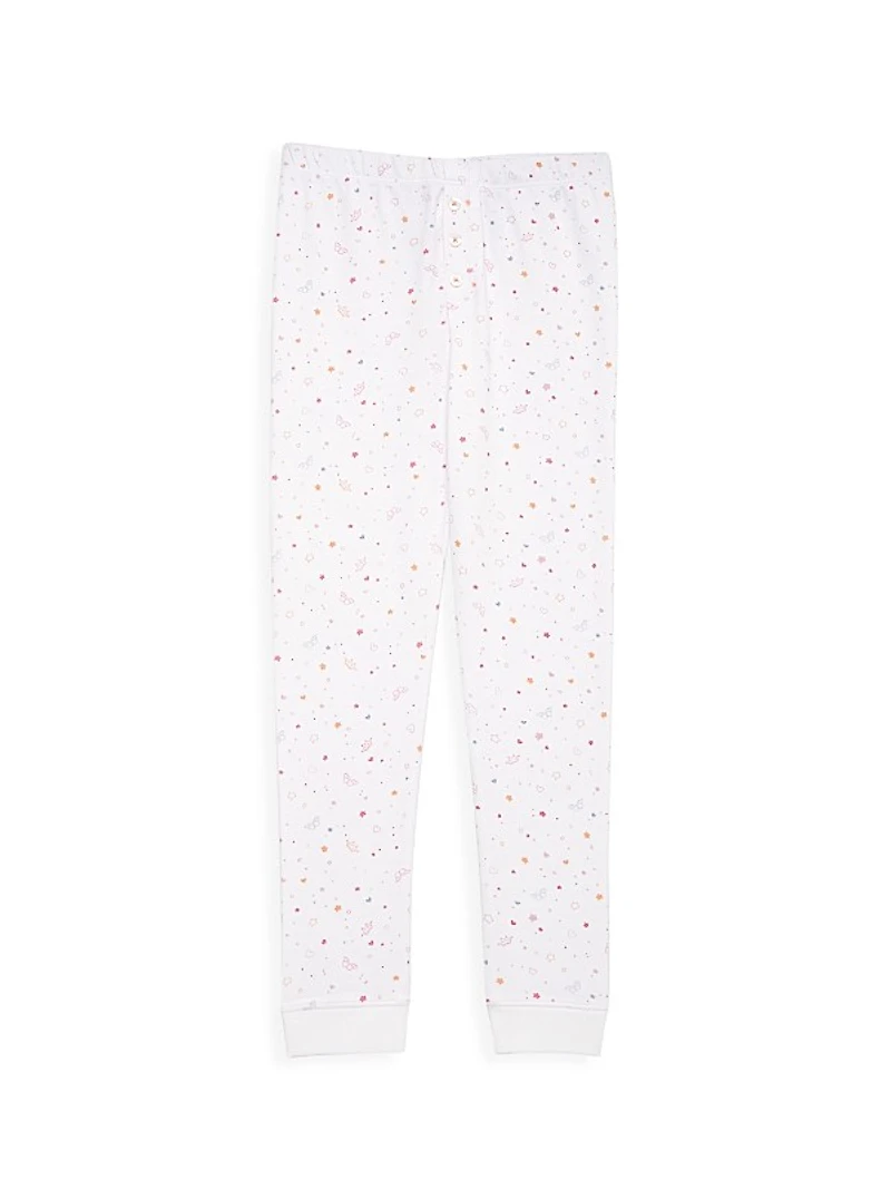 Little Kid's & Kid's Star & Crown Print 2-Piece Pajama Set
