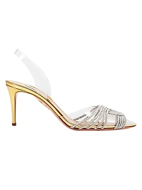 Gatsby 75MM Crystal-Embellished PVC Slingback Sandals