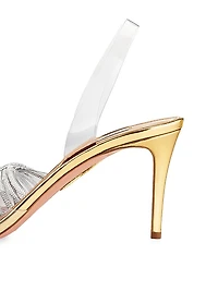 Gatsby 75MM Crystal-Embellished PVC Slingback Sandals