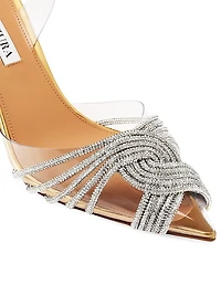 Gatsby 75MM Crystal-Embellished PVC Slingback Sandals