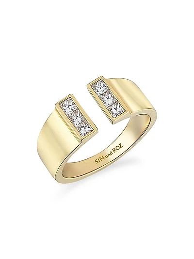 Vortex Loa 14K Yellow Gold & 0.41 TCW Diamond Cuff Ring