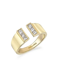 Vortex Loa 14K Yellow Gold & 0.41 TCW Diamond Cuff Ring