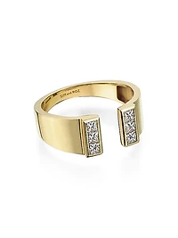 Vortex Loa 14K Yellow Gold & 0.41 TCW Diamond Cuff Ring