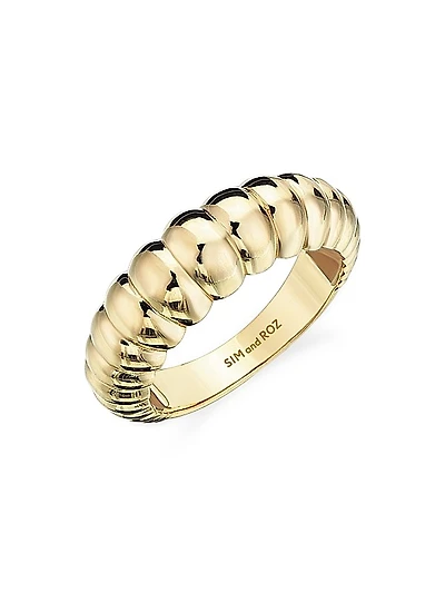 Connected Morphose 14K Yellow Gold Fluted Ring