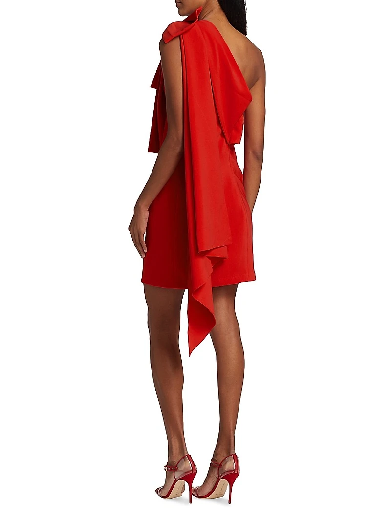 Bella One-Shoulder Bow Minidress