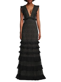 Serafina Ruffle Lace Gown