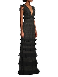 Serafina Ruffle Lace Gown