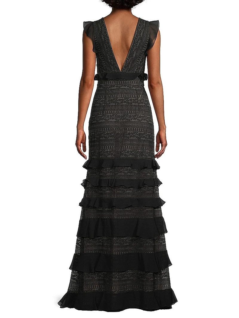 Serafina Ruffle Lace Gown