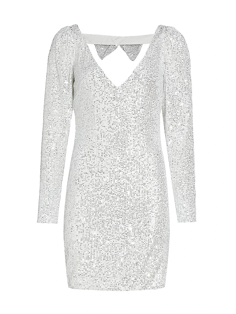 Sequin Jersey Bow Minidress