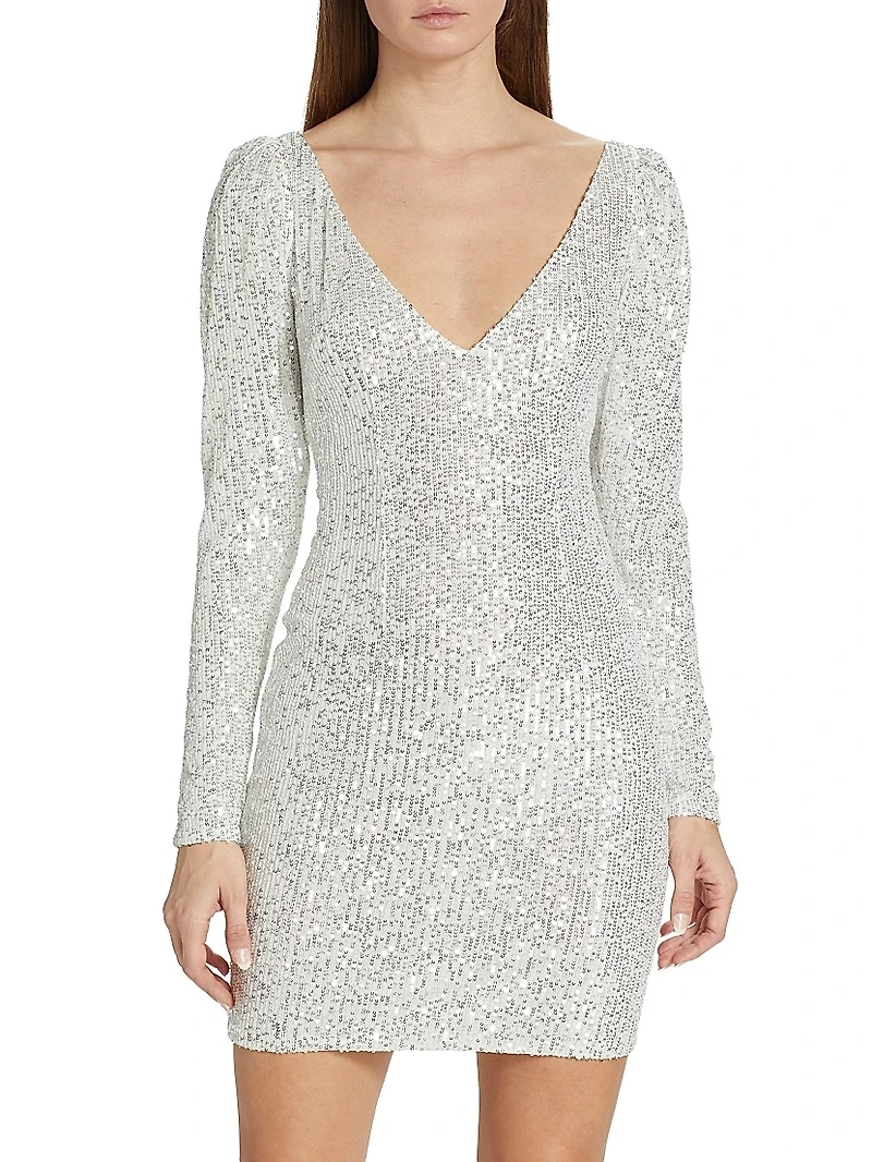 Sequin Jersey Bow Minidress