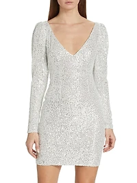 Sequin Jersey Bow Minidress