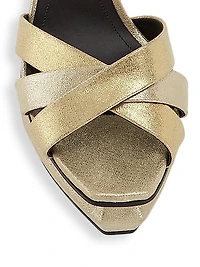 Metallic Leather Platform Sandals