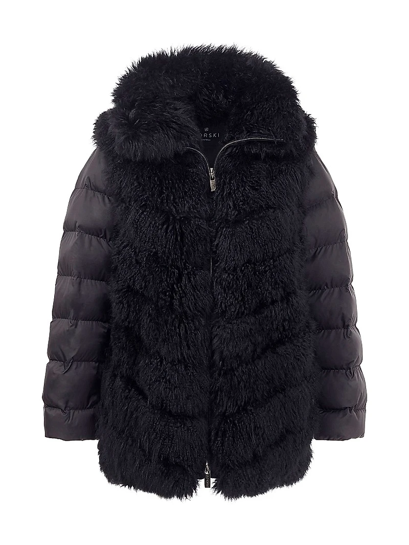Cashmere Goat Puffer with Detachable Sleeves