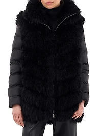 Cashmere Goat Puffer with Detachable Sleeves