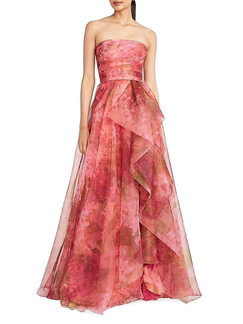Fahreta Floral Strapless Gown