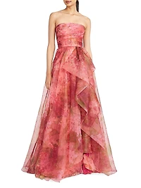 Fahreta Floral Strapless Gown