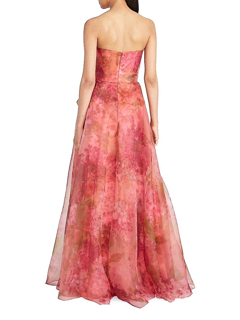 Fahreta Floral Strapless Gown