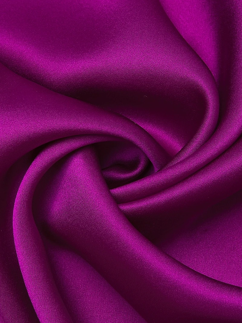 Off-The-Shoulder Ruffle Satin Dress