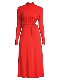 Cut-Out Matte Jersey Midi-Dress