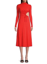 Cut-Out Matte Jersey Midi-Dress